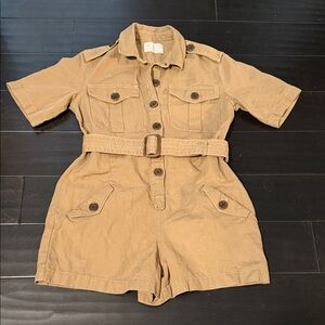 Banana Republic Tan Button-Up Romper